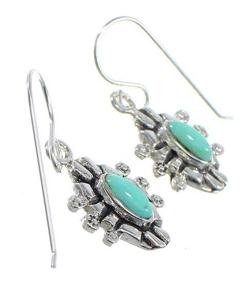 Southwest Sterling Silver And Turquoise Hook Earrings RX55268